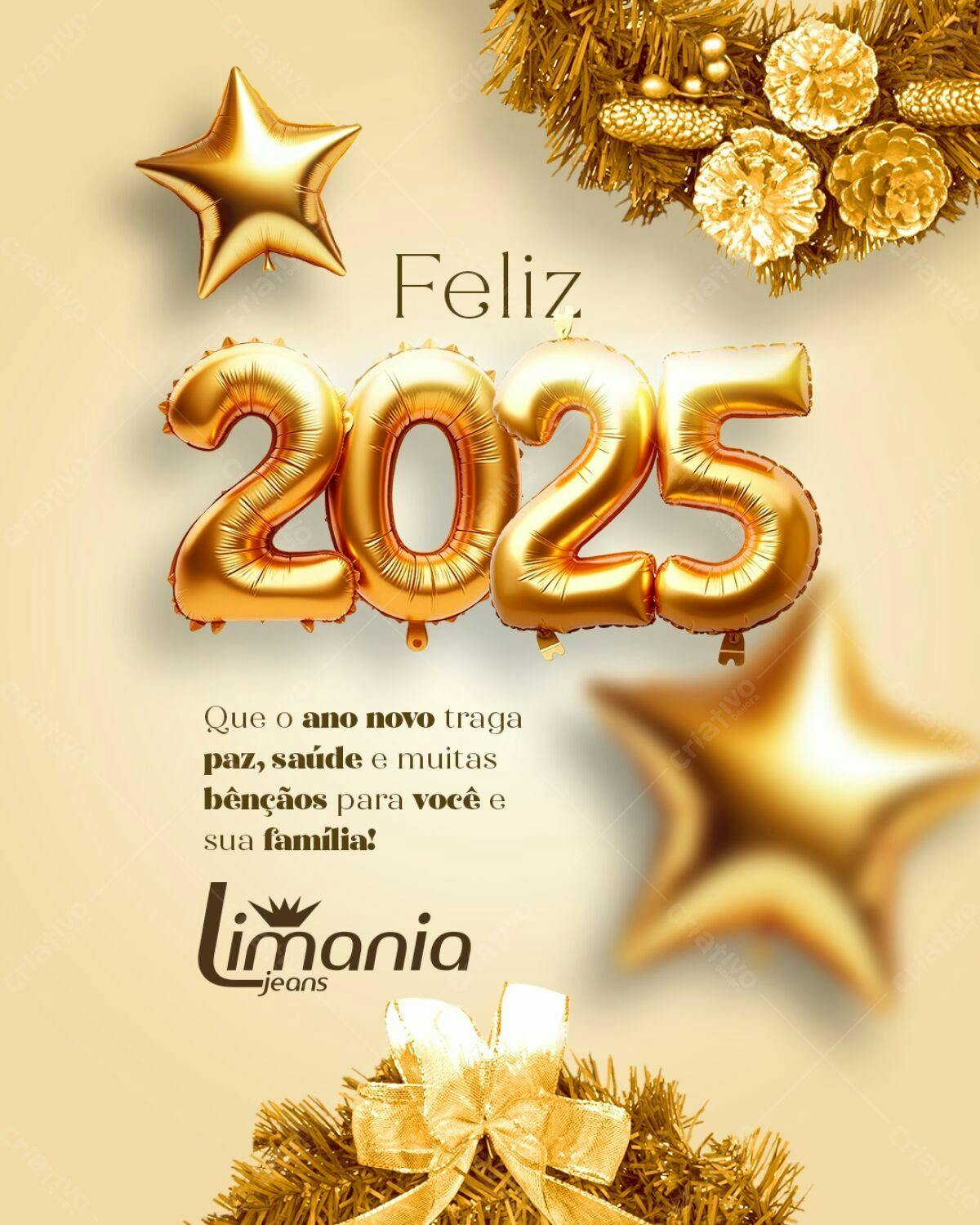Flyer Feliz Ano Novo 2025 PSD Editável