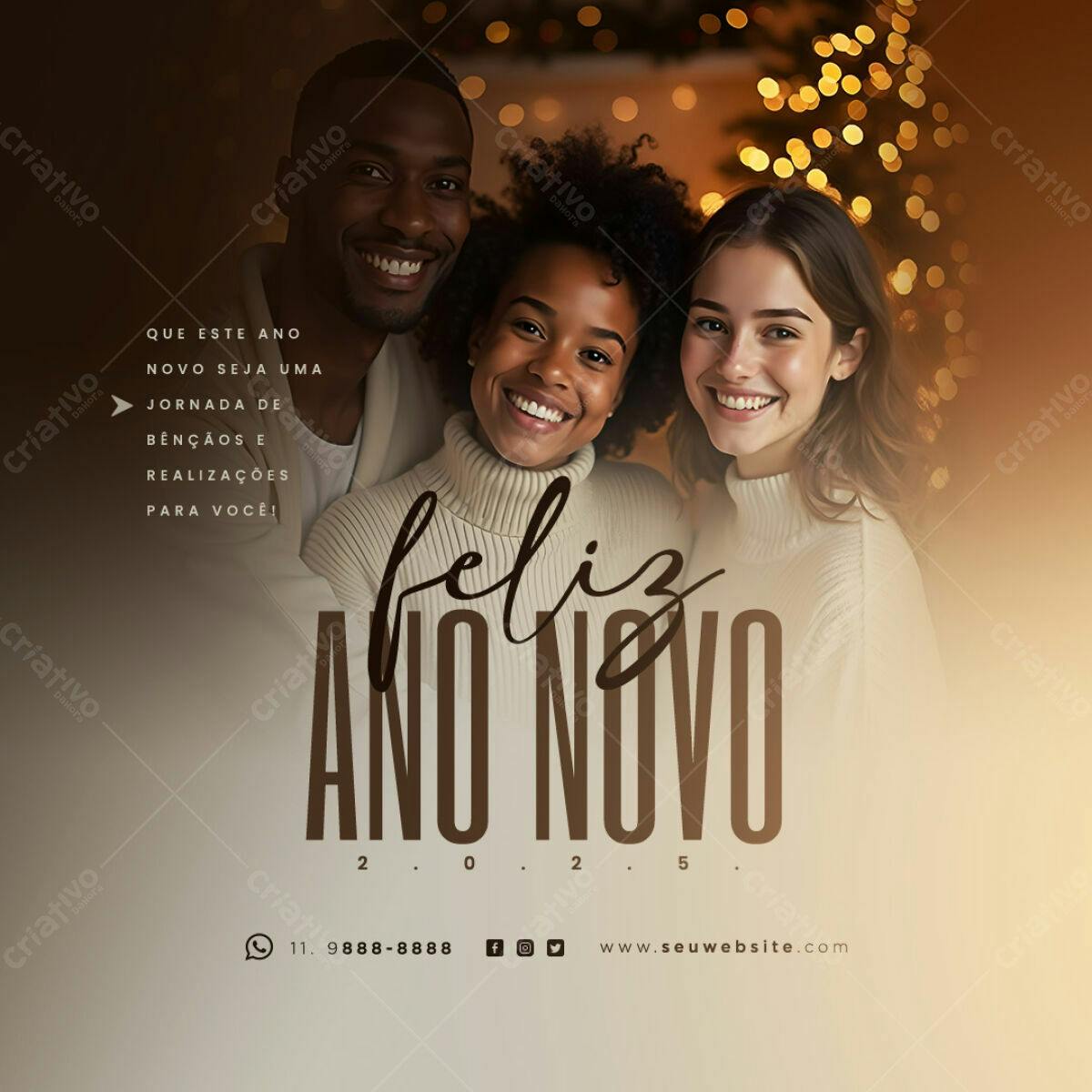 Postagem Feliz Ano Novo PSD Editável