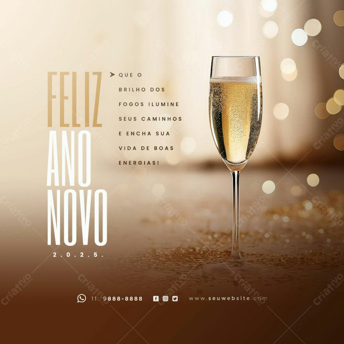 Postagem Feliz Ano Novo PSD Editável