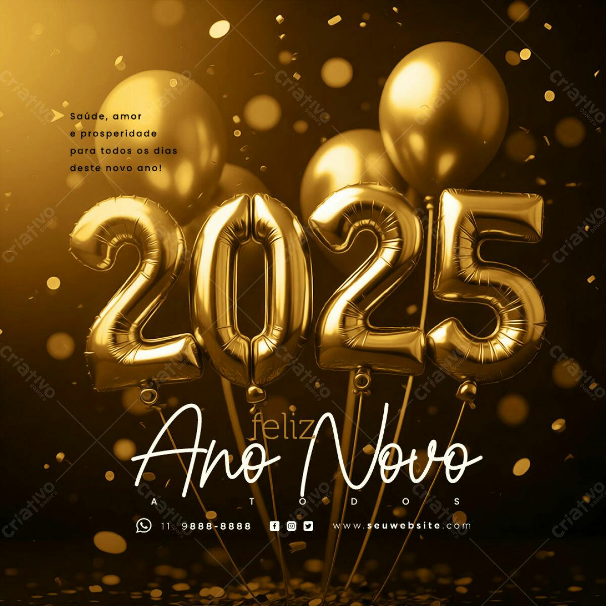 Flyer Ano Novo 2025 PSD Editável