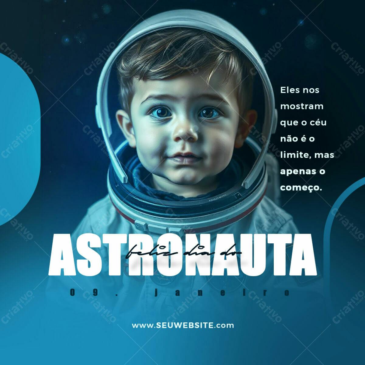 Post para Dia do Astronauta PSD Editável