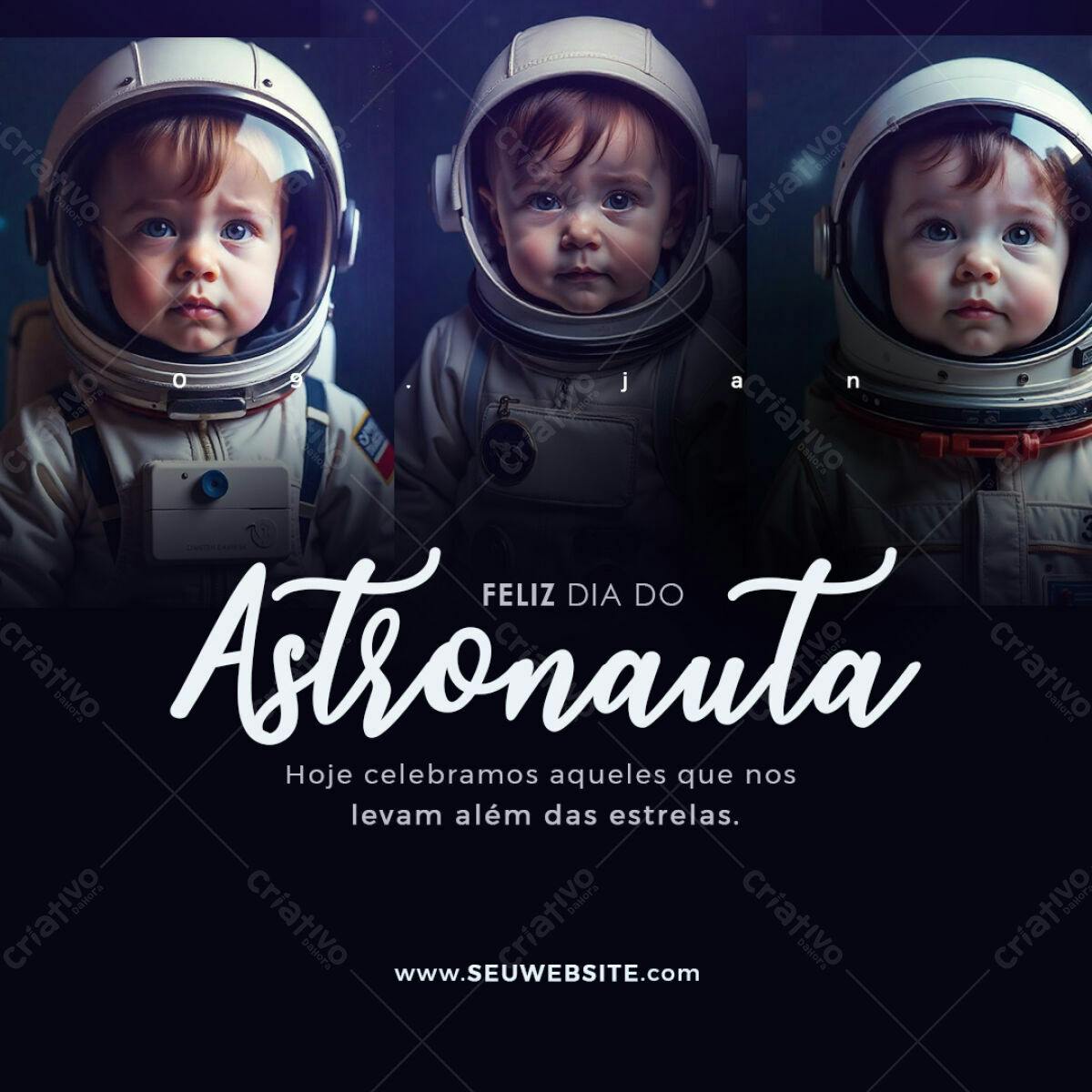 Postagem Dia do Astronauta PSD Editável