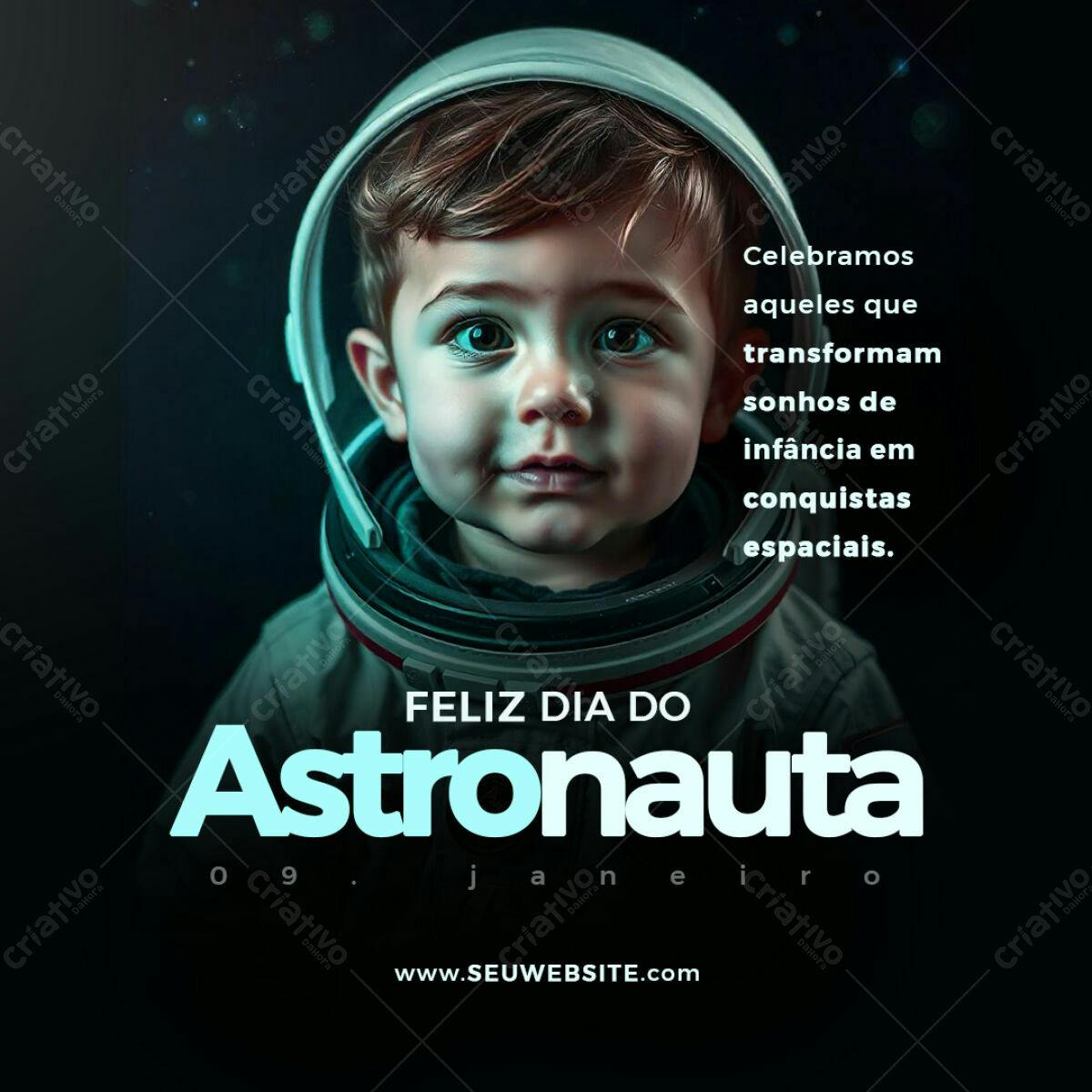 Flyer Dia do Astronauta PSD Editável
