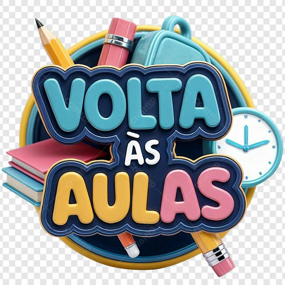 Selo 3D Volta As Aulas