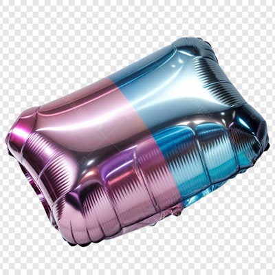 Balão Metalizado Rosa e Azul para Festa PSD Editável