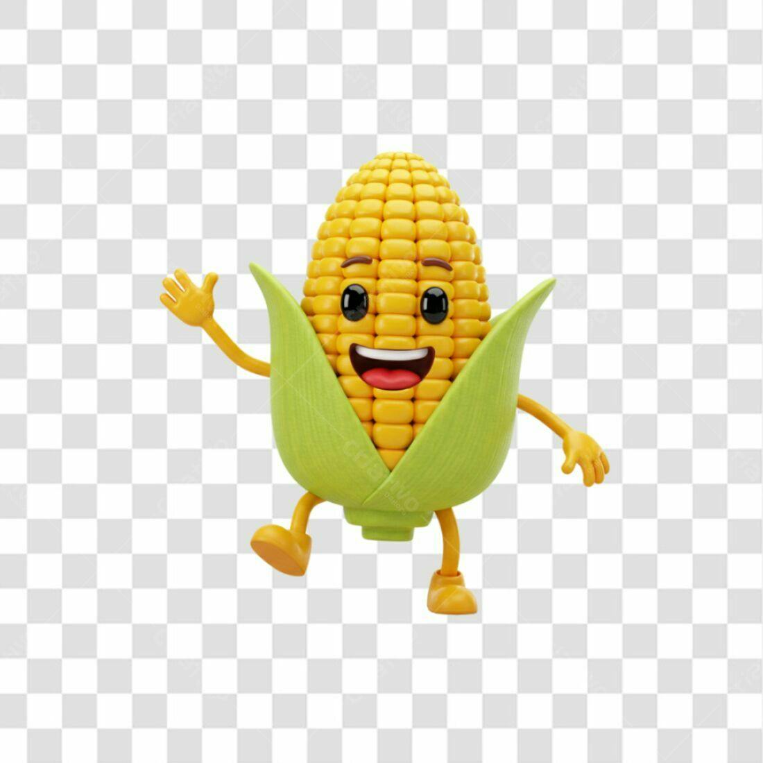 Icone milho personagem PNG com fundo transparente