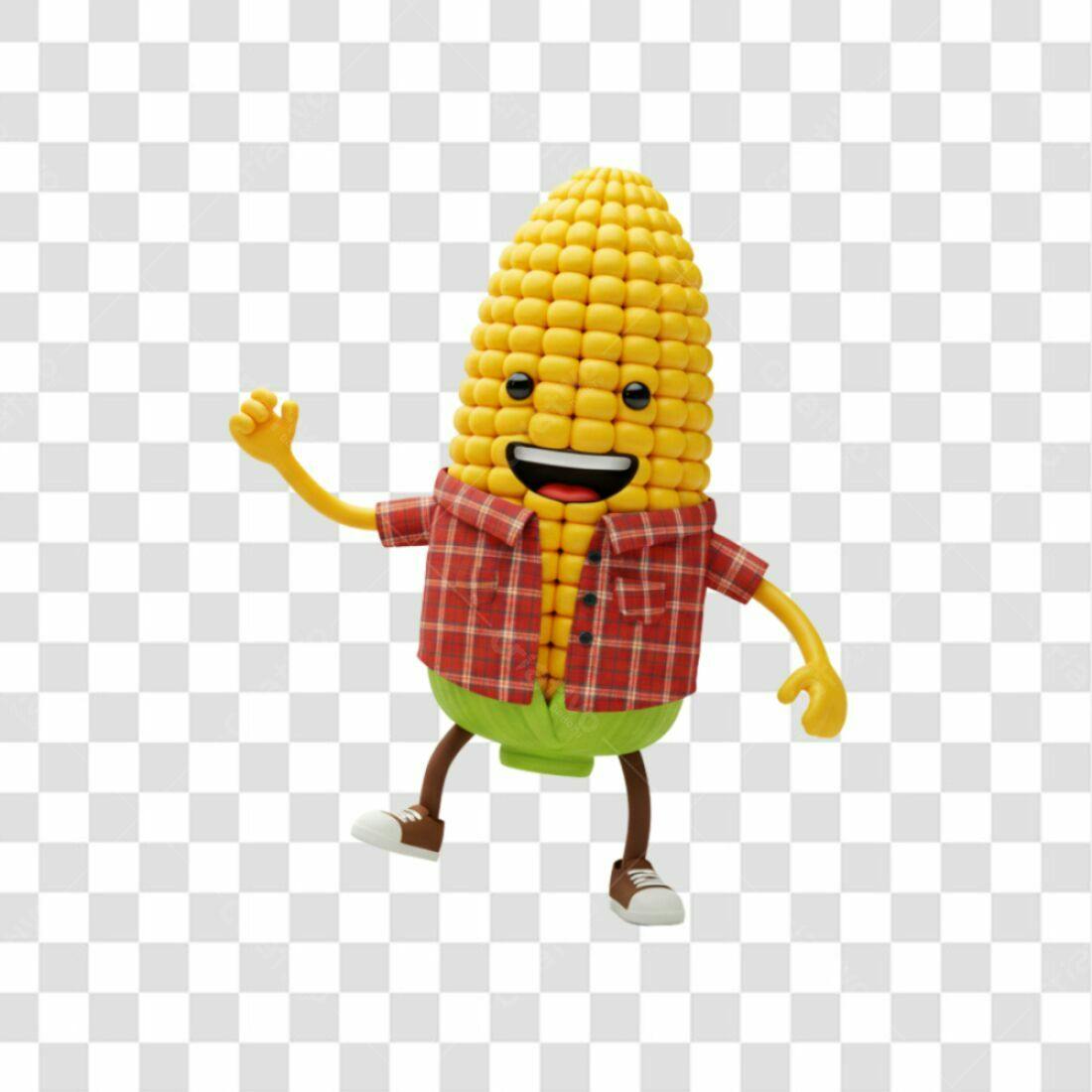 Icone de Milho Feliz PNG com fundo transparente