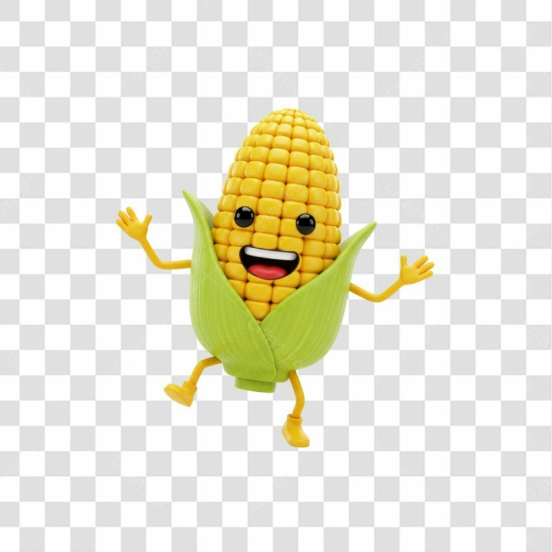 Icone Milho Feliz PNG com fundo transparente
