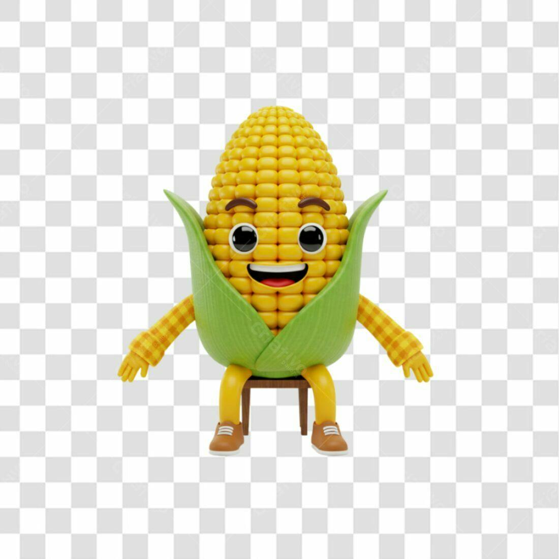 Icone Milho Feliz PNG com fundo transparente