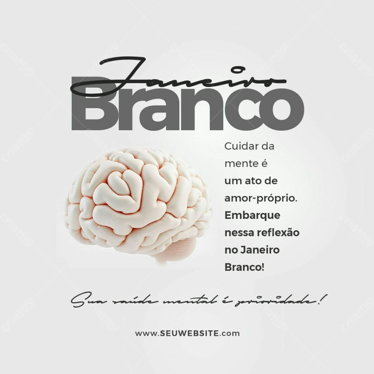 Post para Janeiro Branco PSD Editável