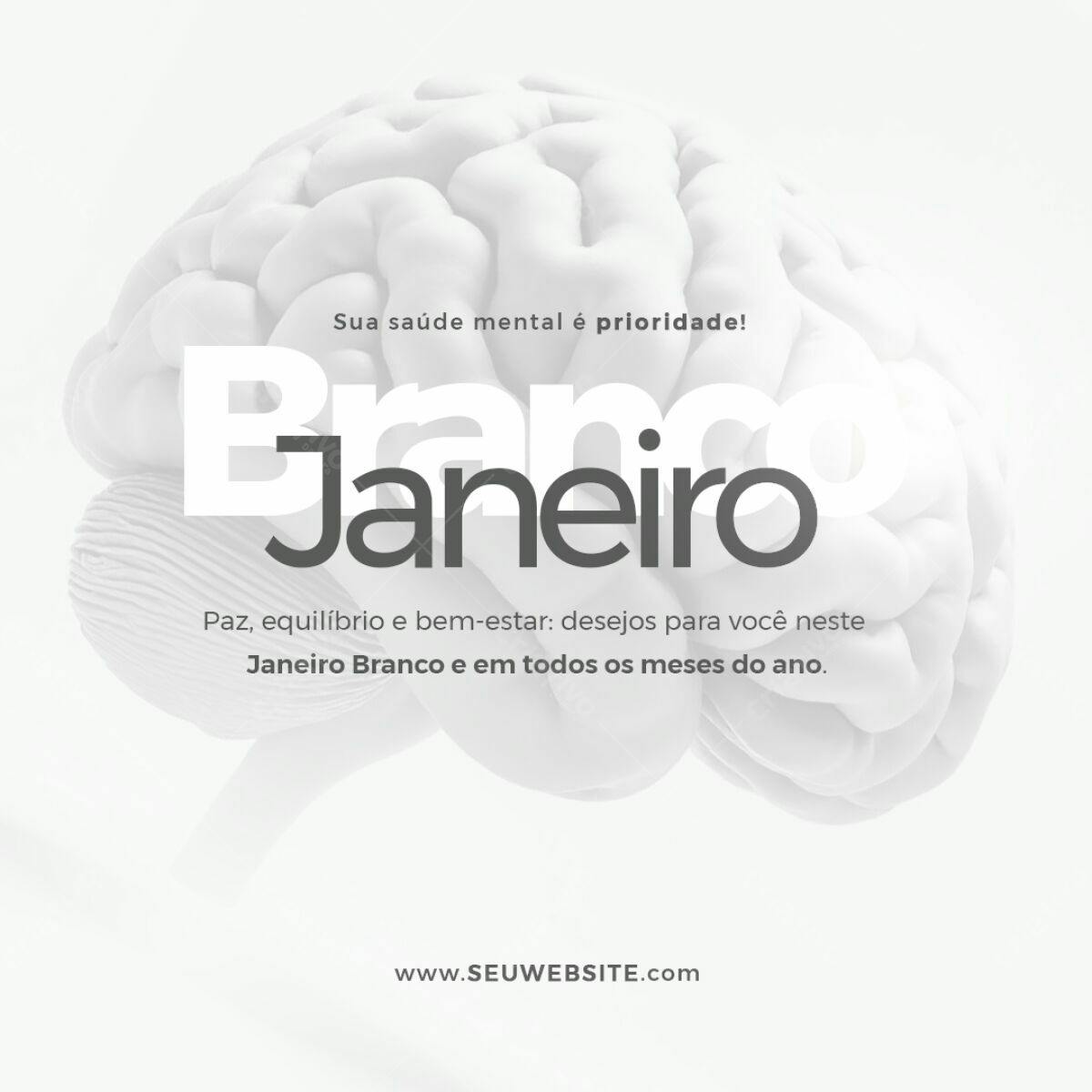 Post para Janeiro Branco PSD Editável