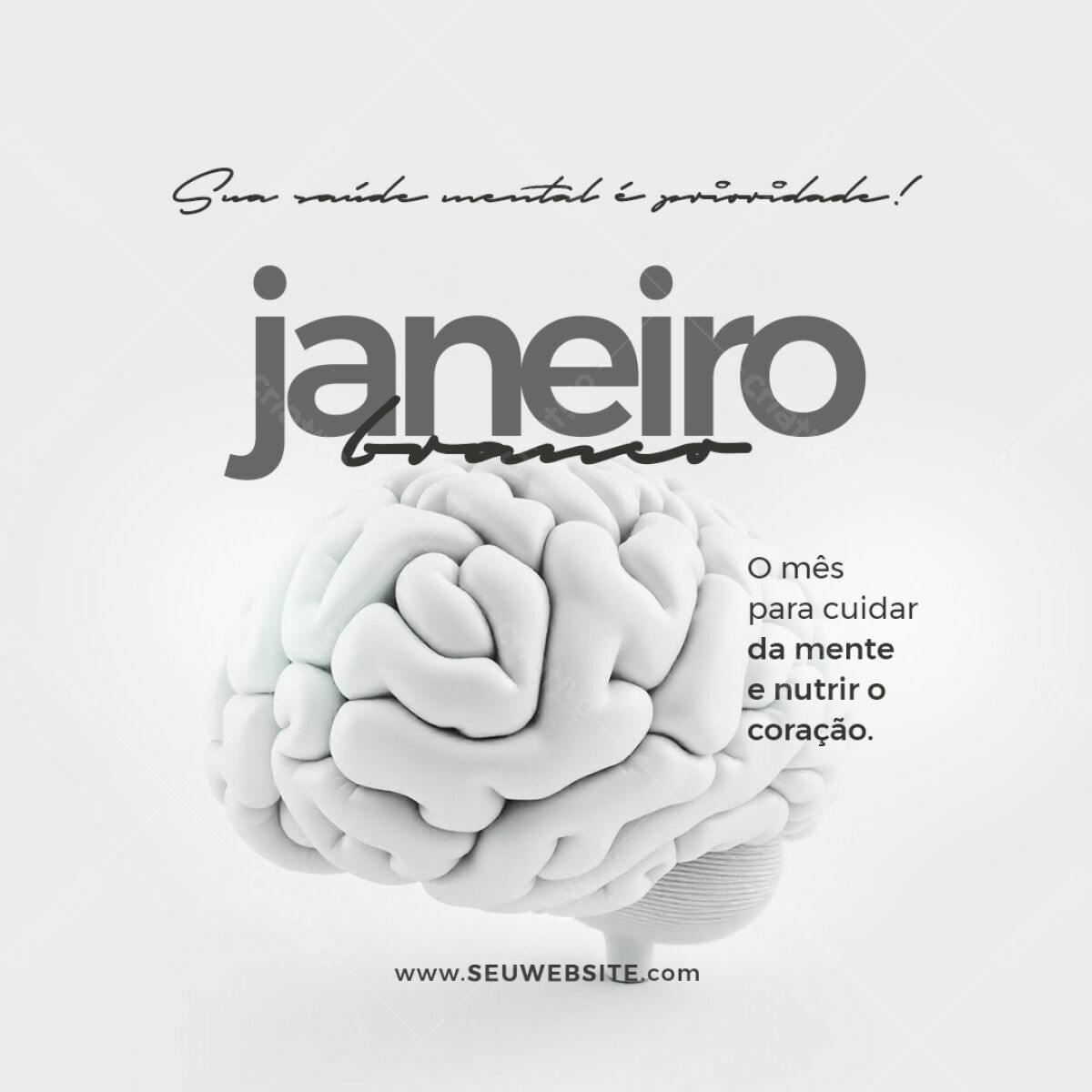 Post para Janeiro Branco PSD Editável