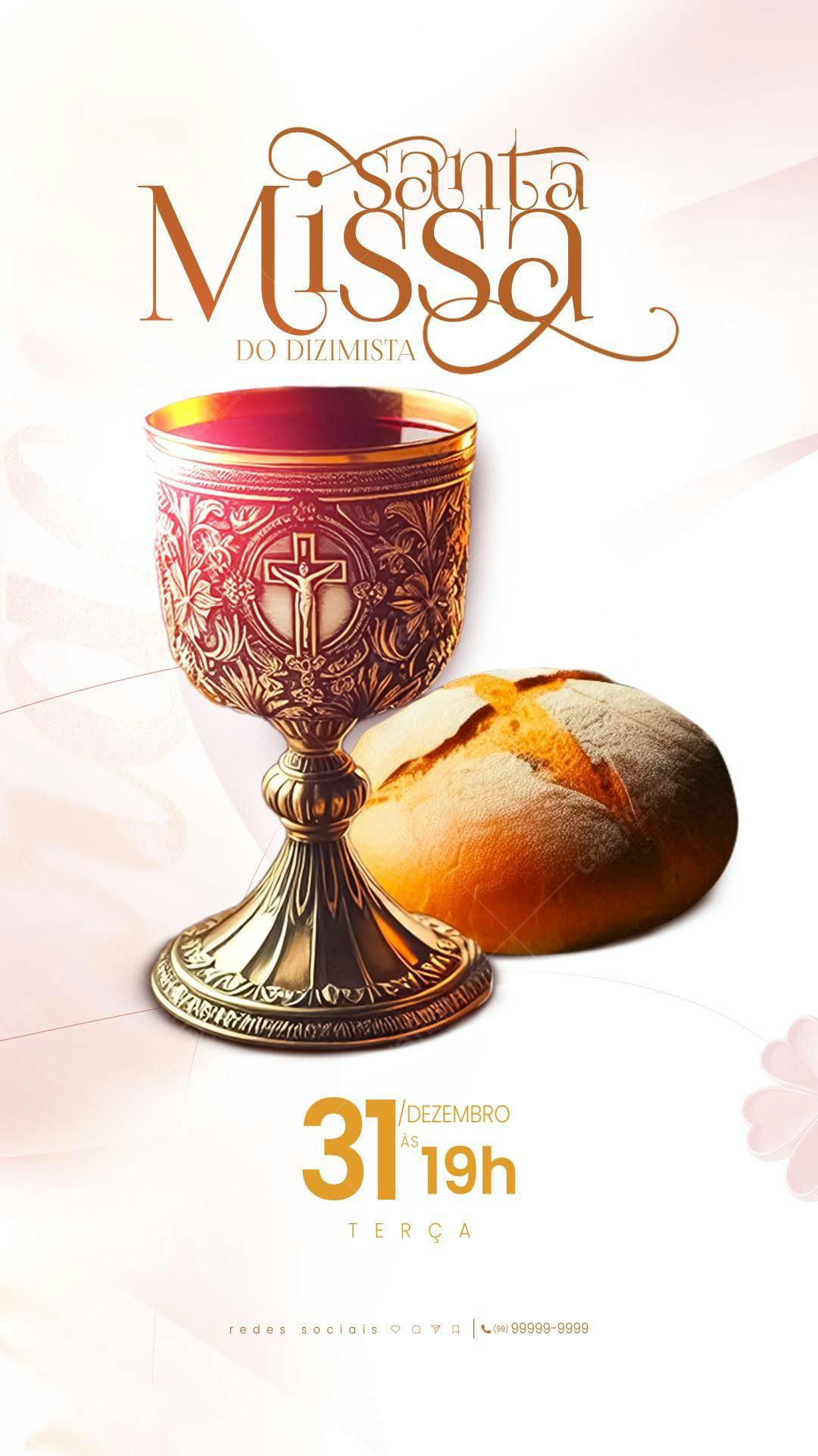Flyer para Santa Missa do Dizimista PSD Editável