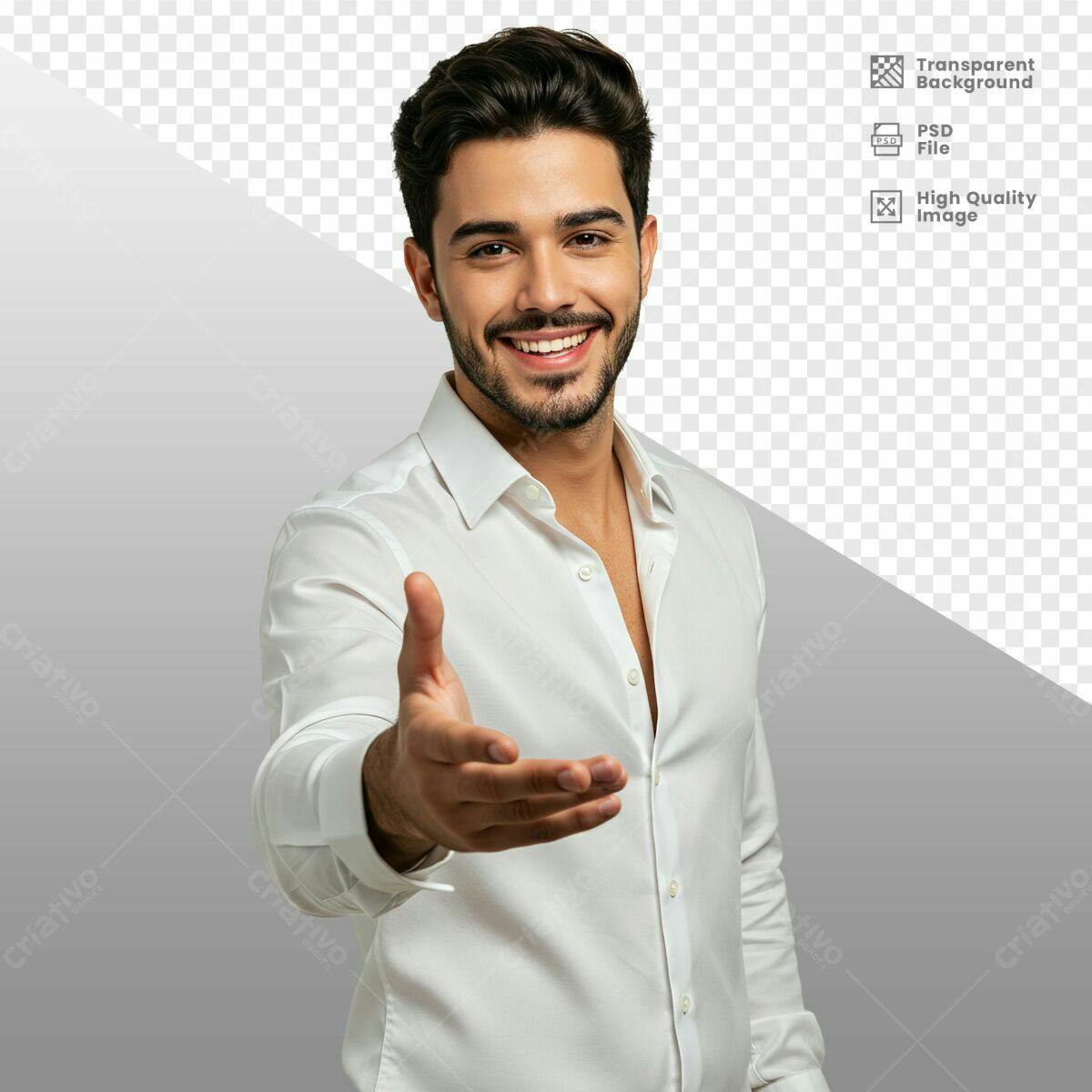 Imagem de Homem em Camisa Branca PSD Editável