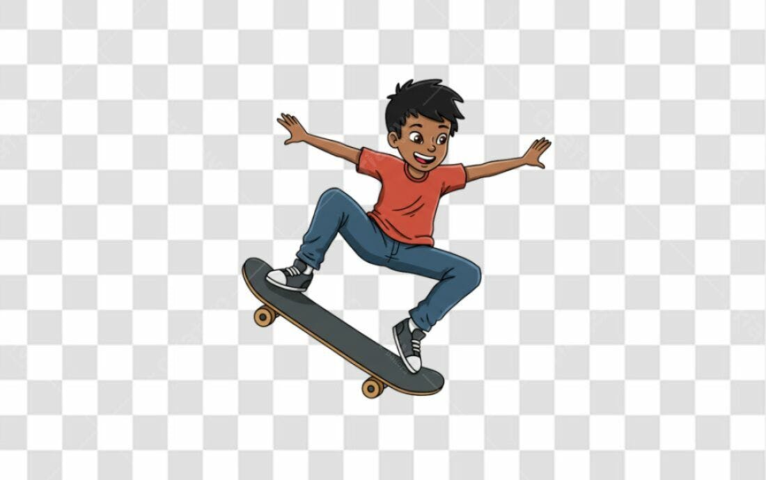 Icone Menino Skatista PNG com fundo transparente