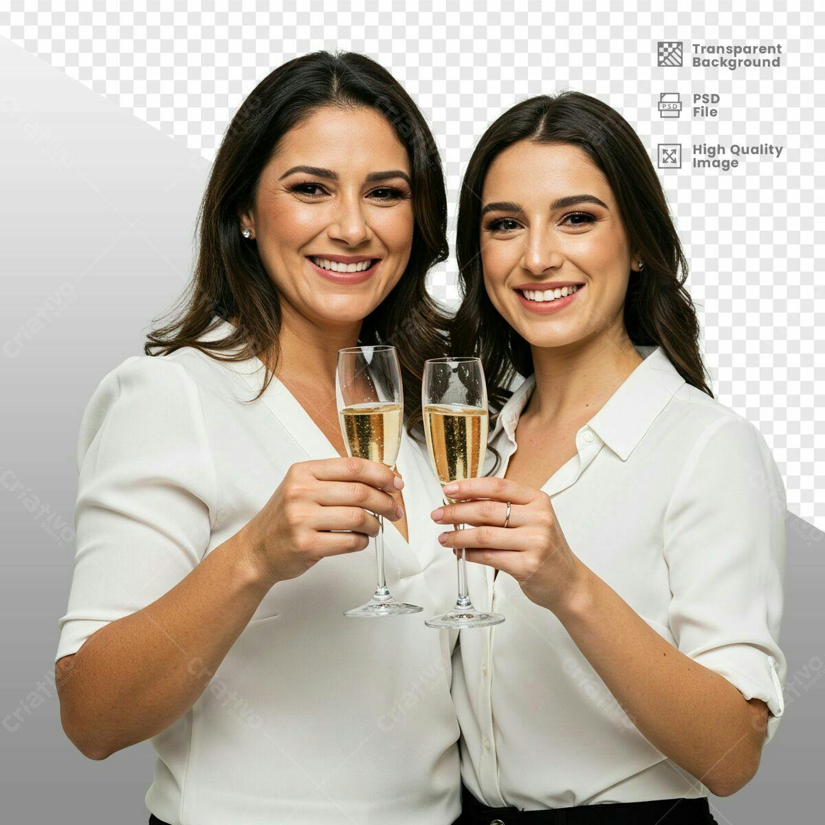 Imagem Corporativa com Mulheres Brindando PSD Editável