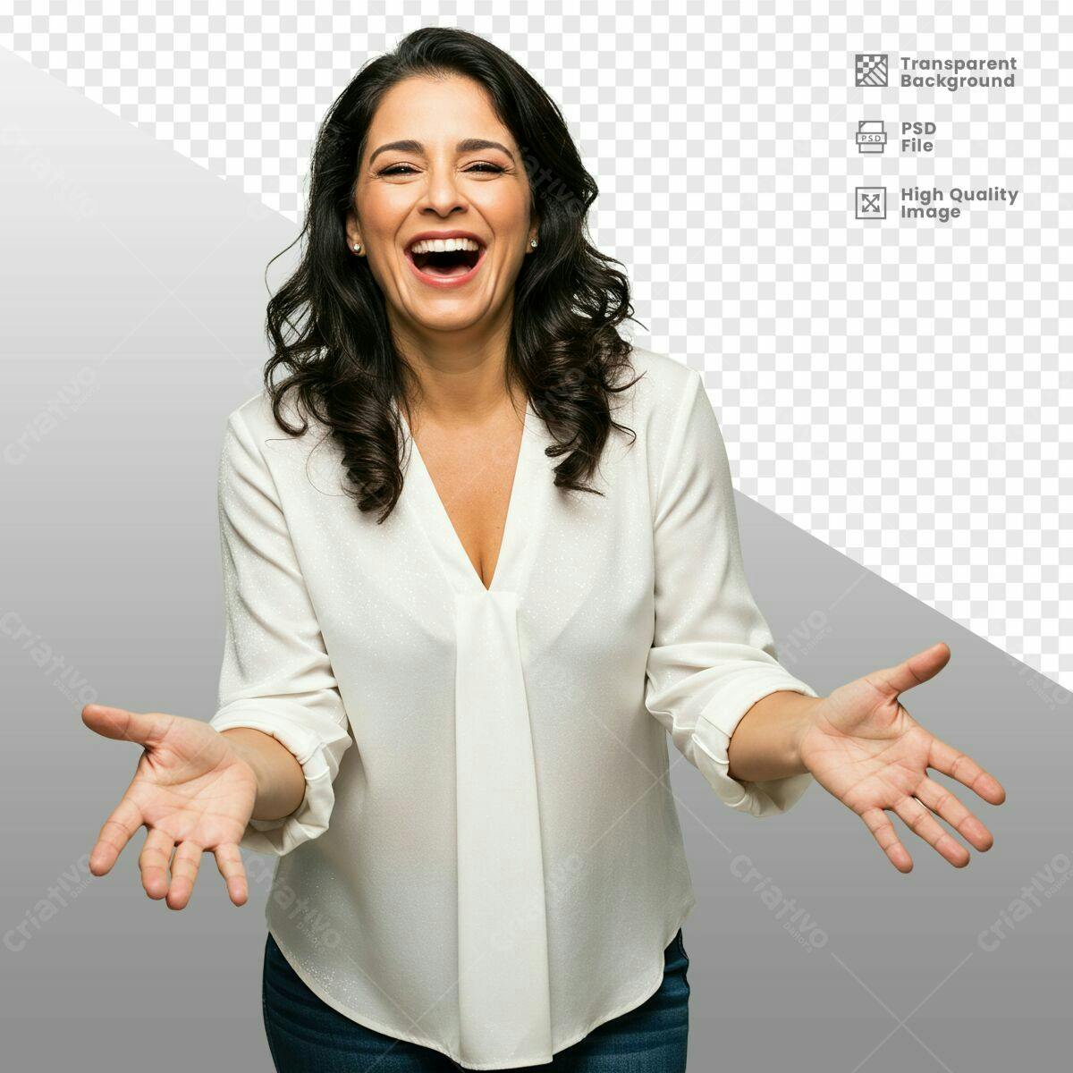 Imagem Mulher Sorrindo PSD Editável