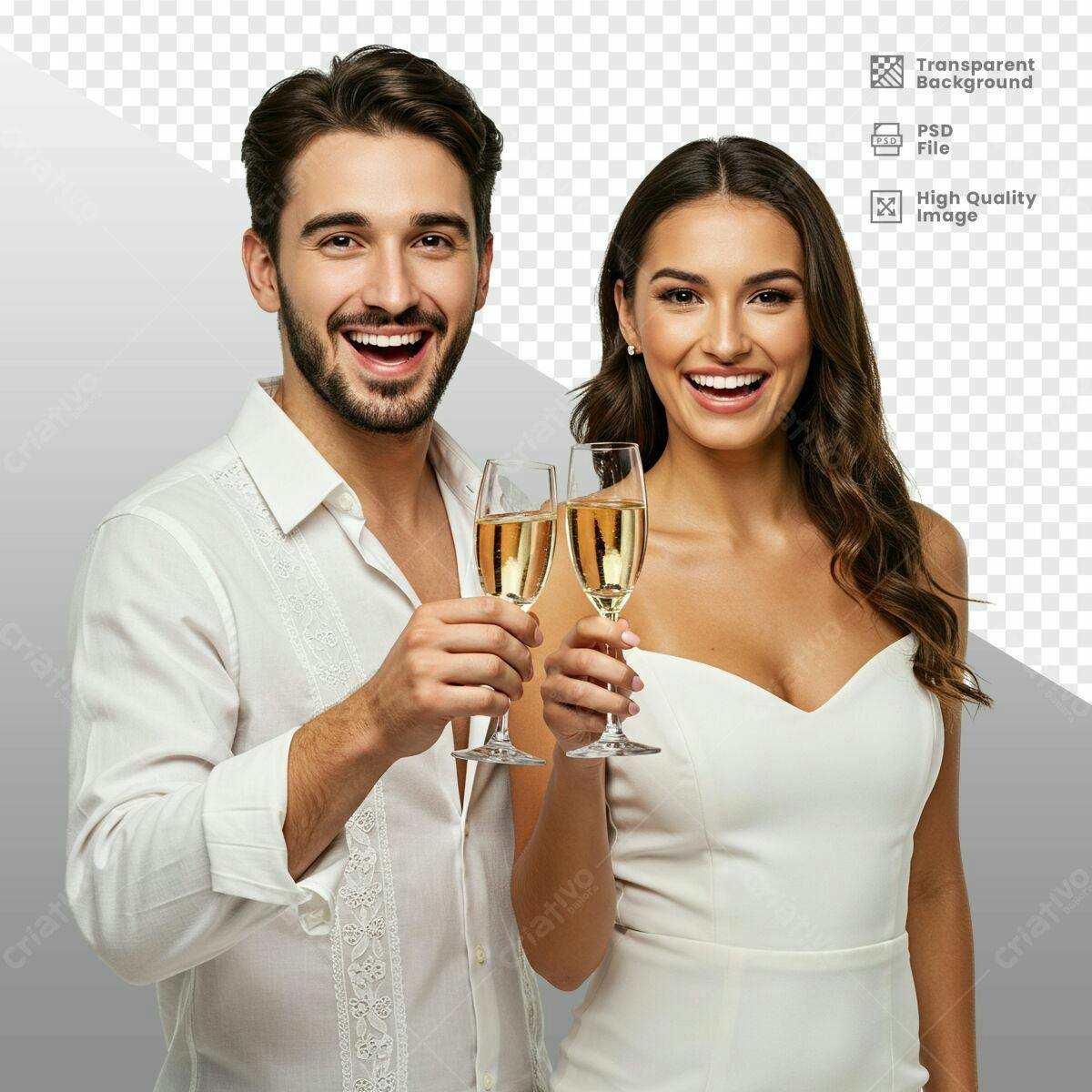Imagem Casal Celebrando PSD Editável