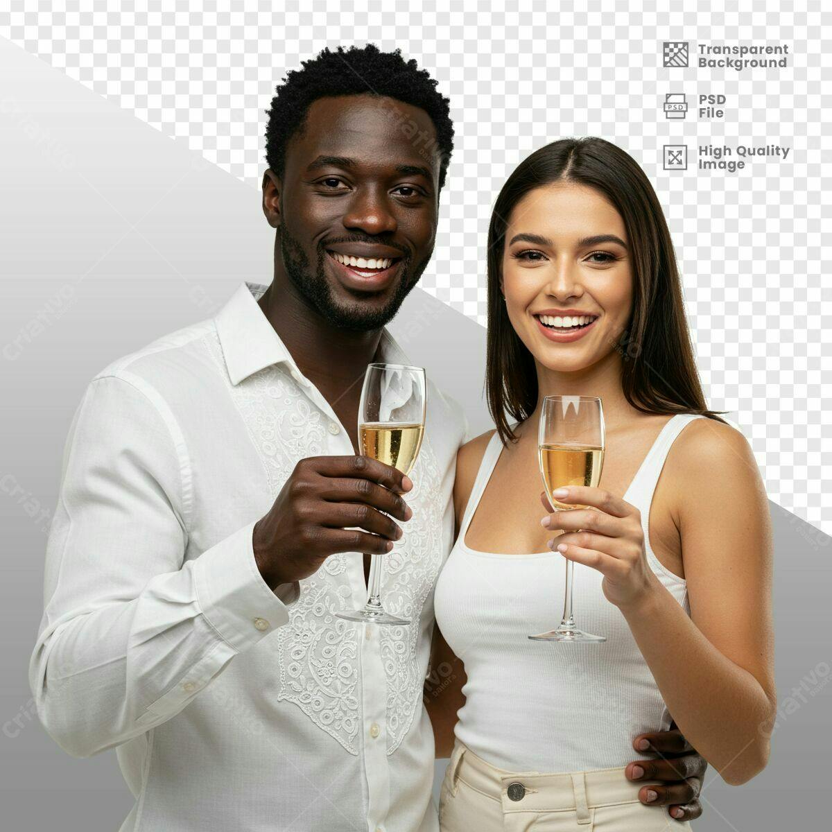 Imagem de Casal Brindando PSD Editável
