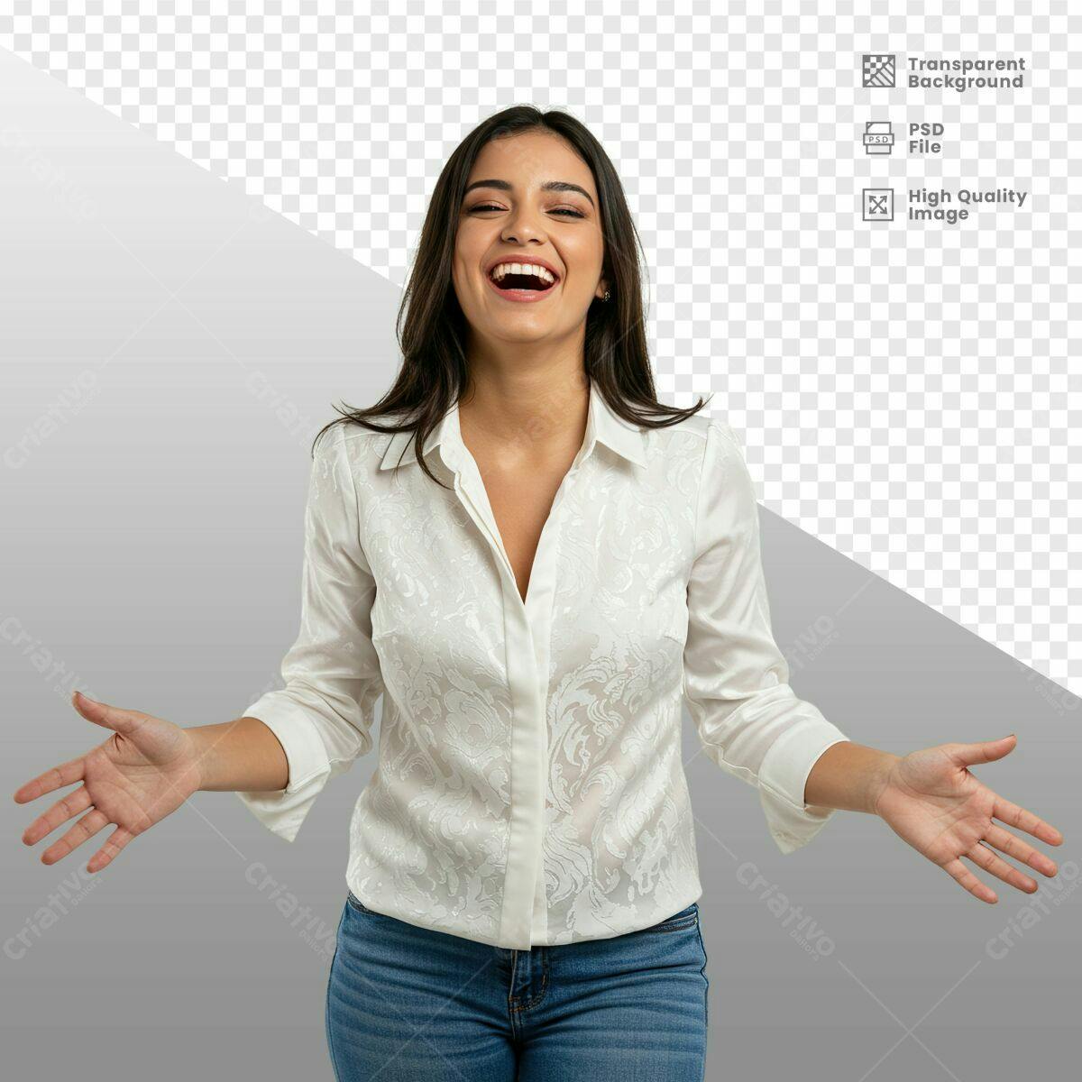 PSD Mulher Alegre para Redes Sociais PSD Editável