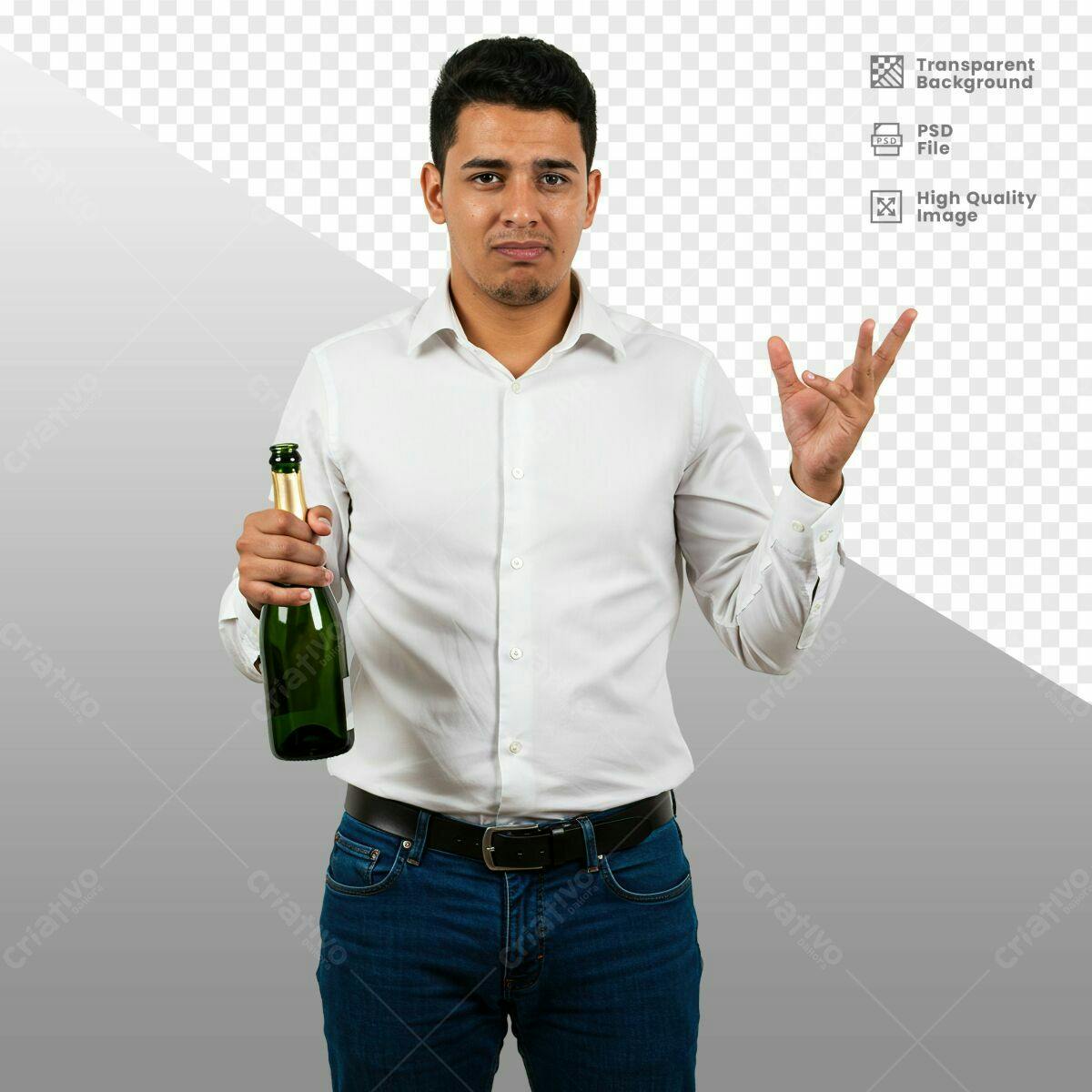 Imagem Homem com Champanhe PSD Editável