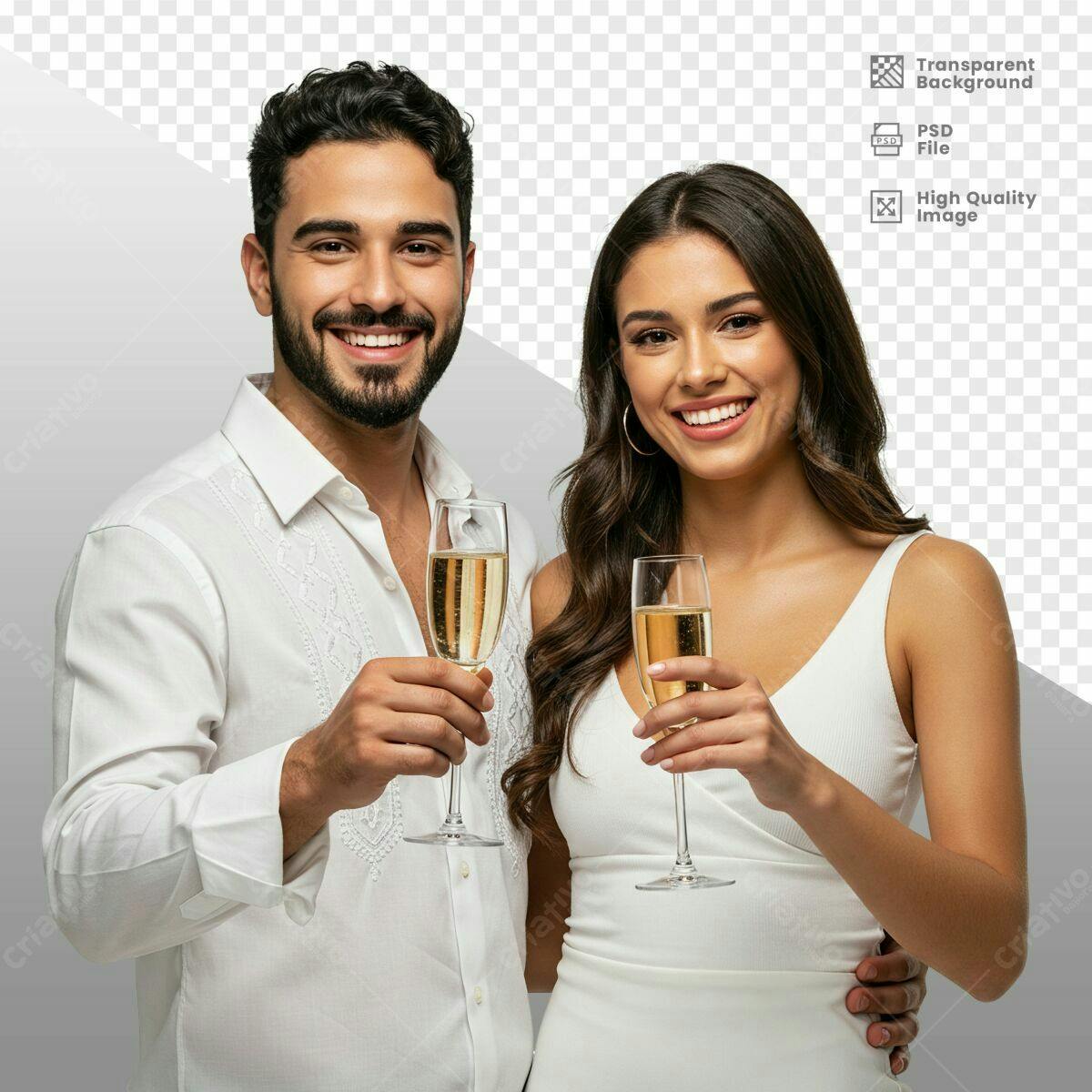 Imagem de Casal Celebrando PSD Editável