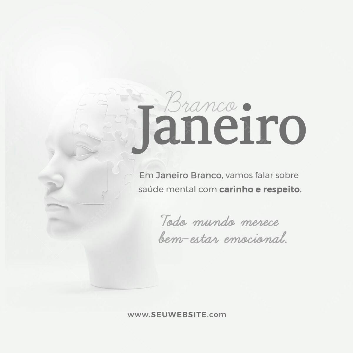 Post para Janeiro Branco PSD Editável