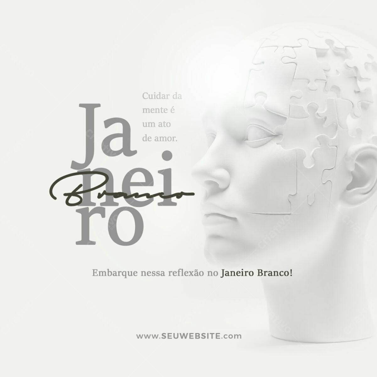 Post para Janeiro Branco PSD Editável