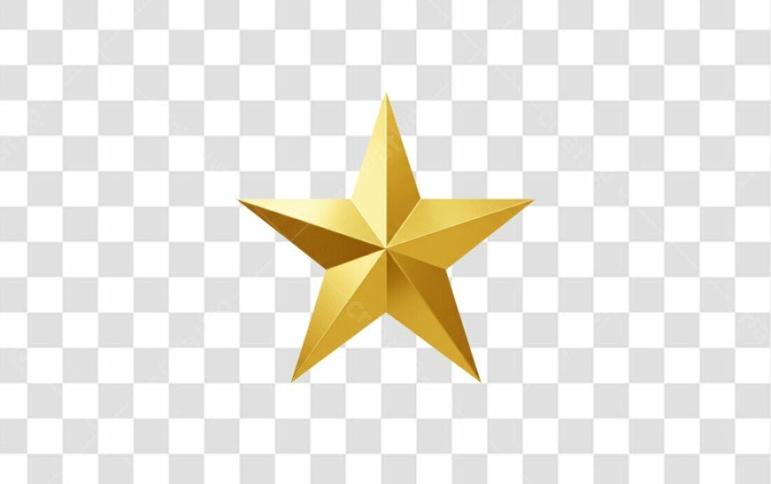 Icone Estrela Dourada PNG com fundo transparente