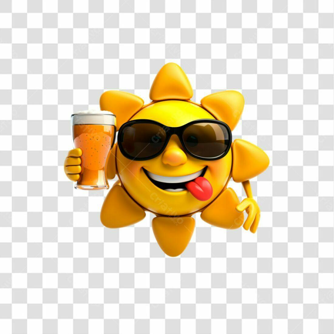 Icone Sol com Cerveja PNG com fundo transparente