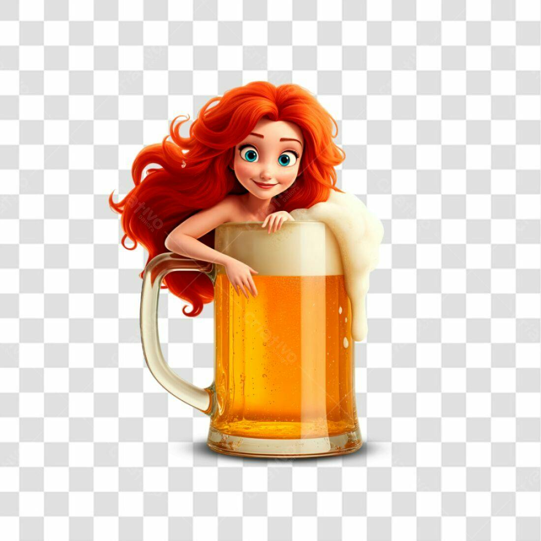 Ilustração Cerveja ruiva PNG com fundo transparente