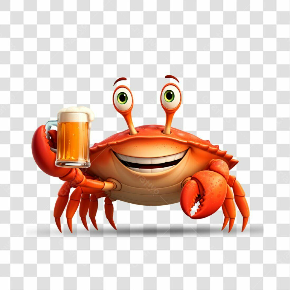 Icone Caranguejo com Cerveja PNG com fundo transparente