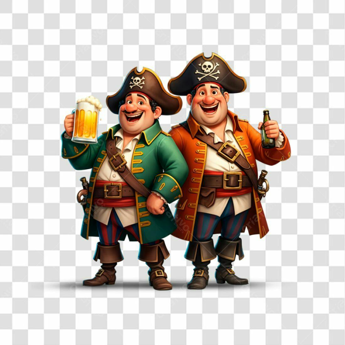 Icones Piratas Bebendo Cerveja PNG com fundo transparente