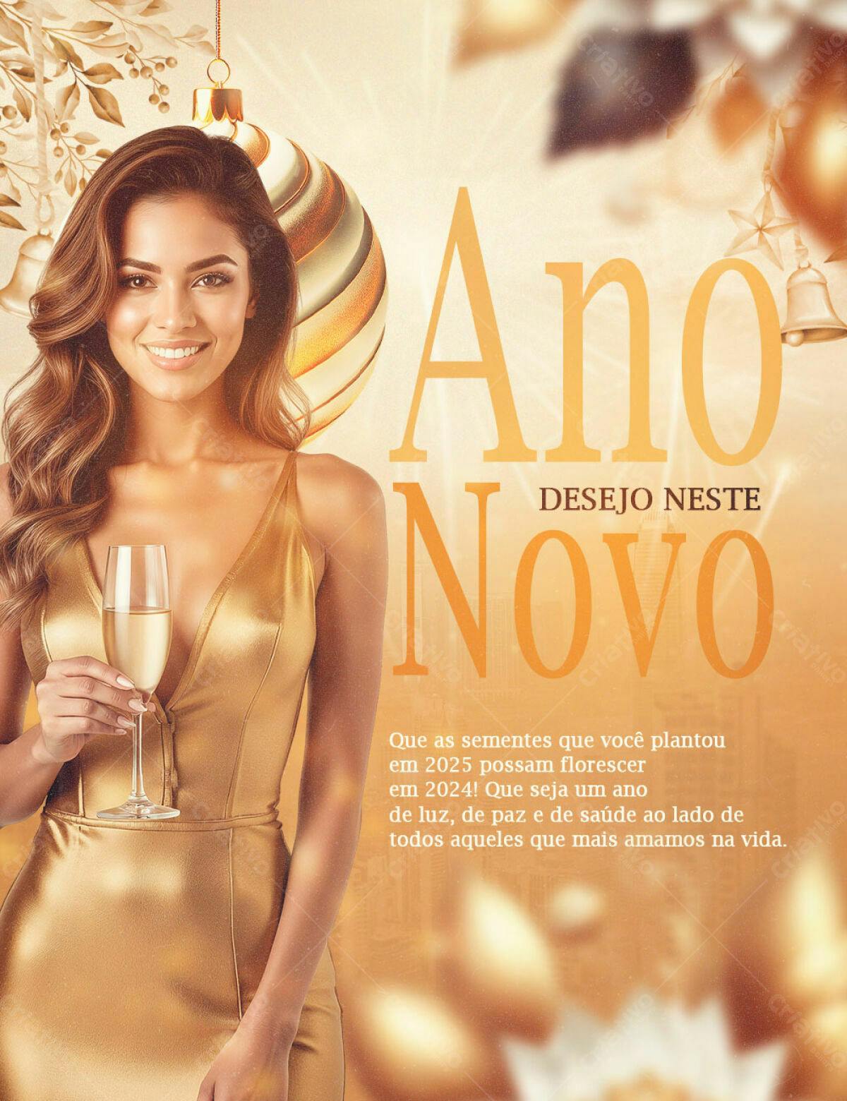 Flyer Ano Novo Luxo PSD Editável