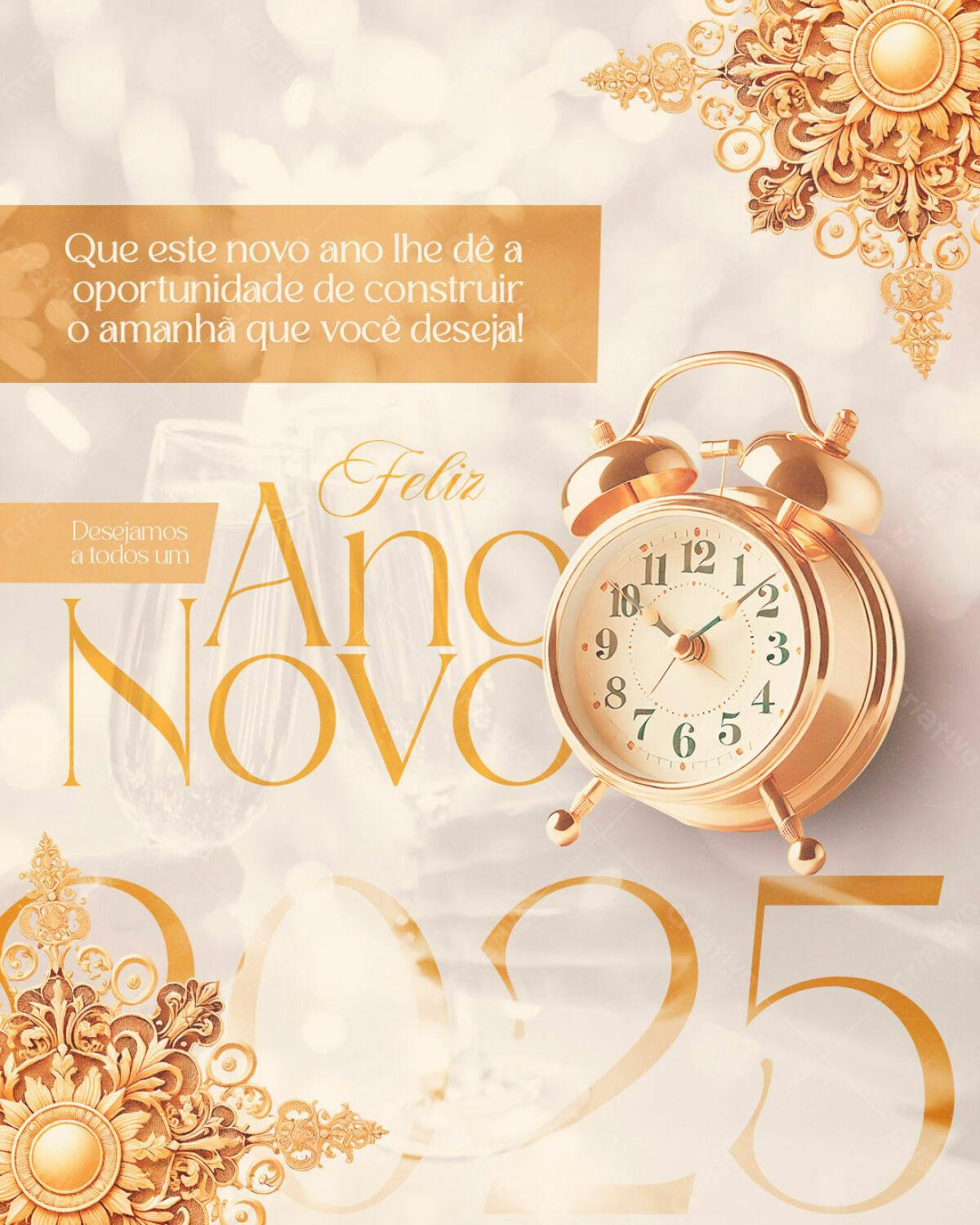 Flyer Feliz Ano Novo 2025 PSD Editável