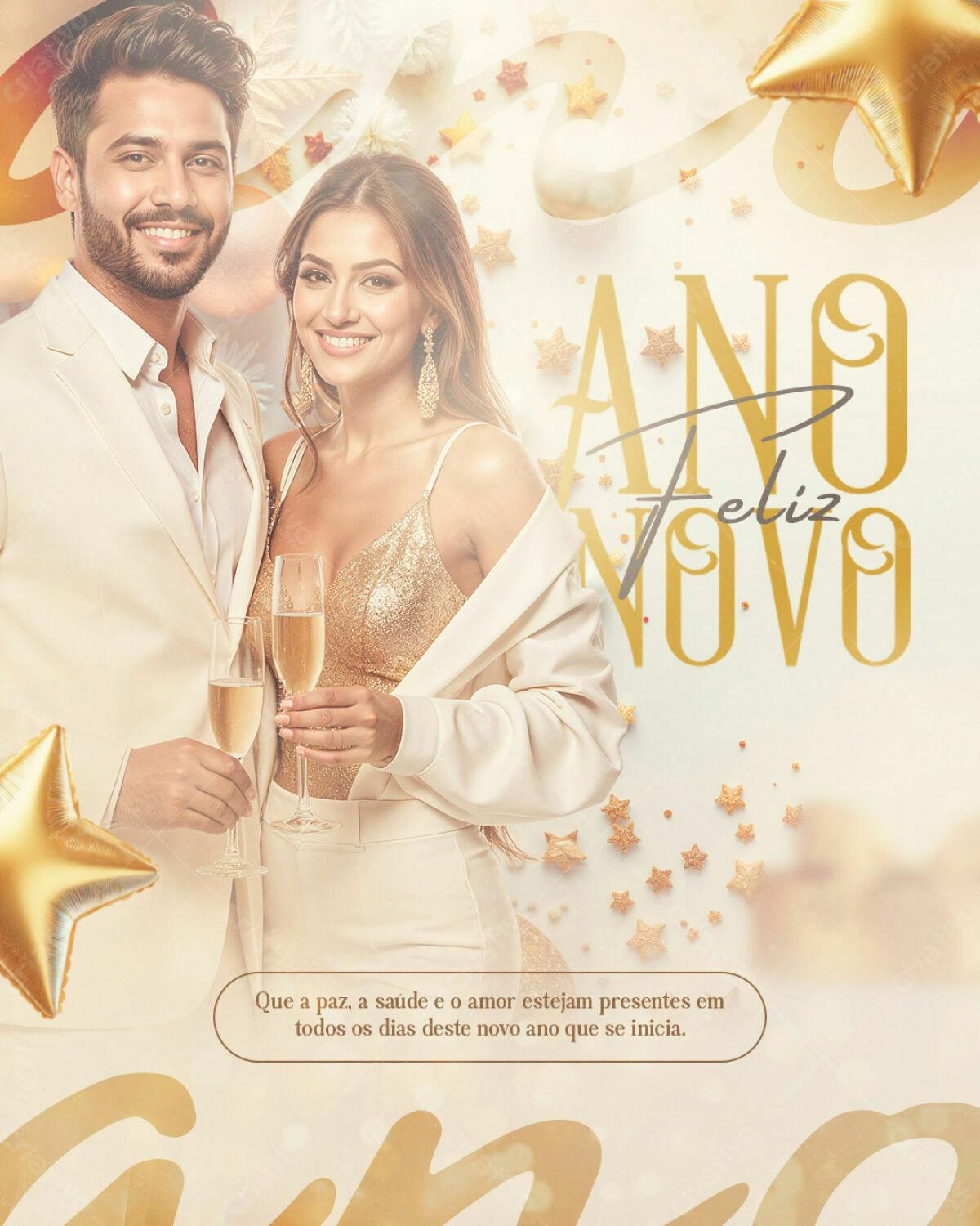 Flyer Ano Novo Romântico PSD Editável