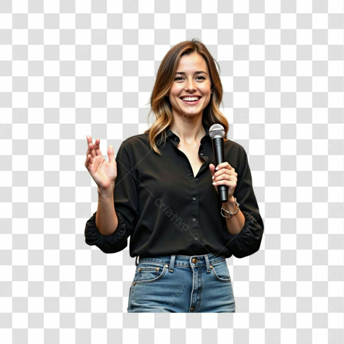 Imagem PNG palestrante mulher fundo transparente