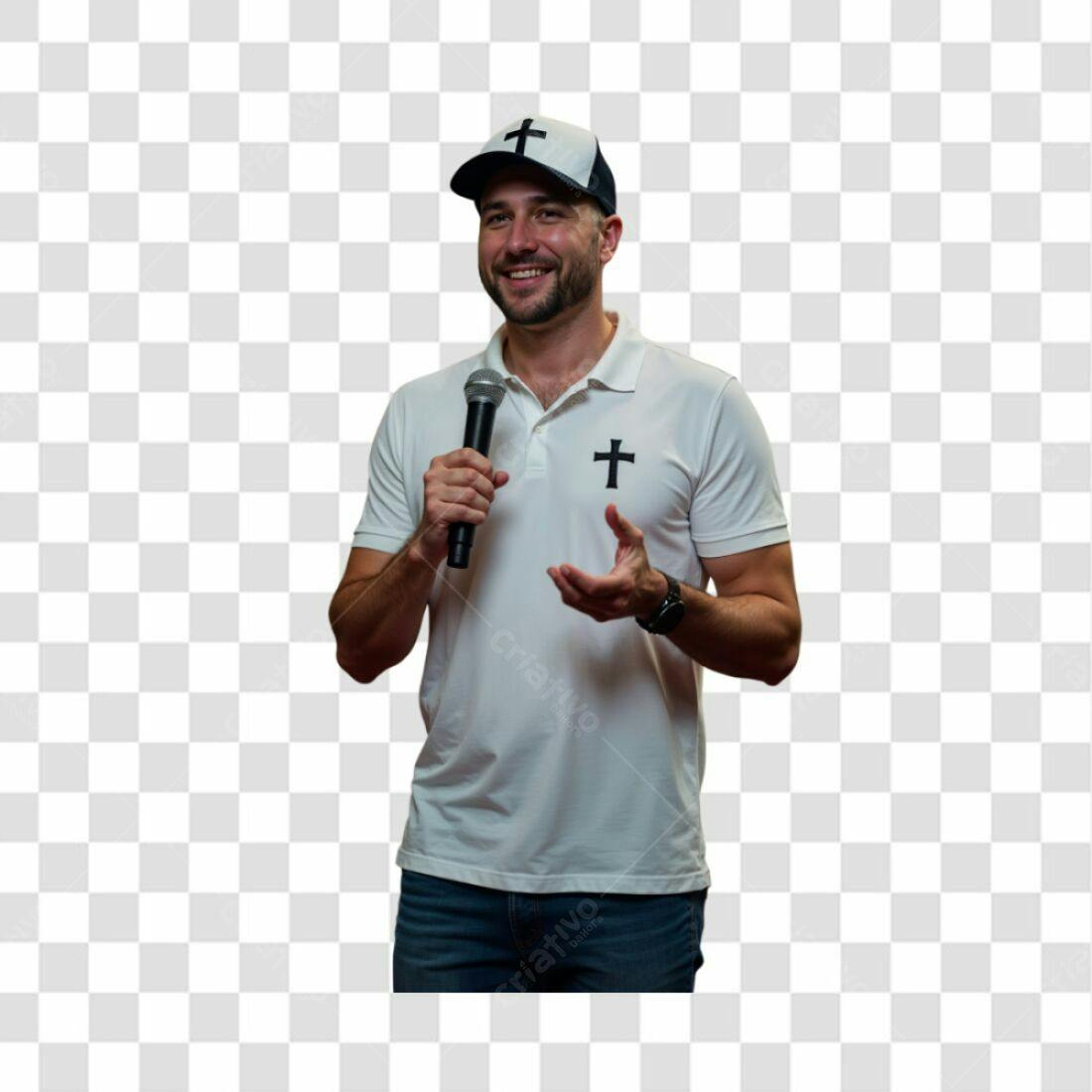 Imagem PNG Homem com Microfone Fundo Transparente