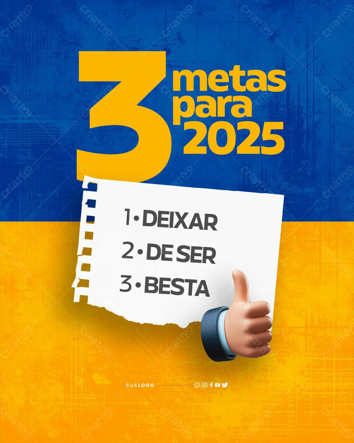 Post de Metas para 2025 PSD Editável
