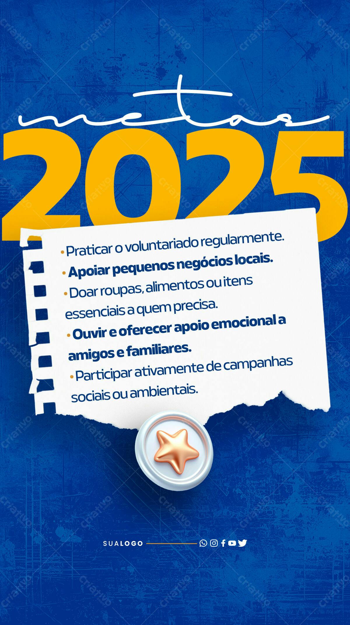 Flyer Metas 2025 PSD Editável