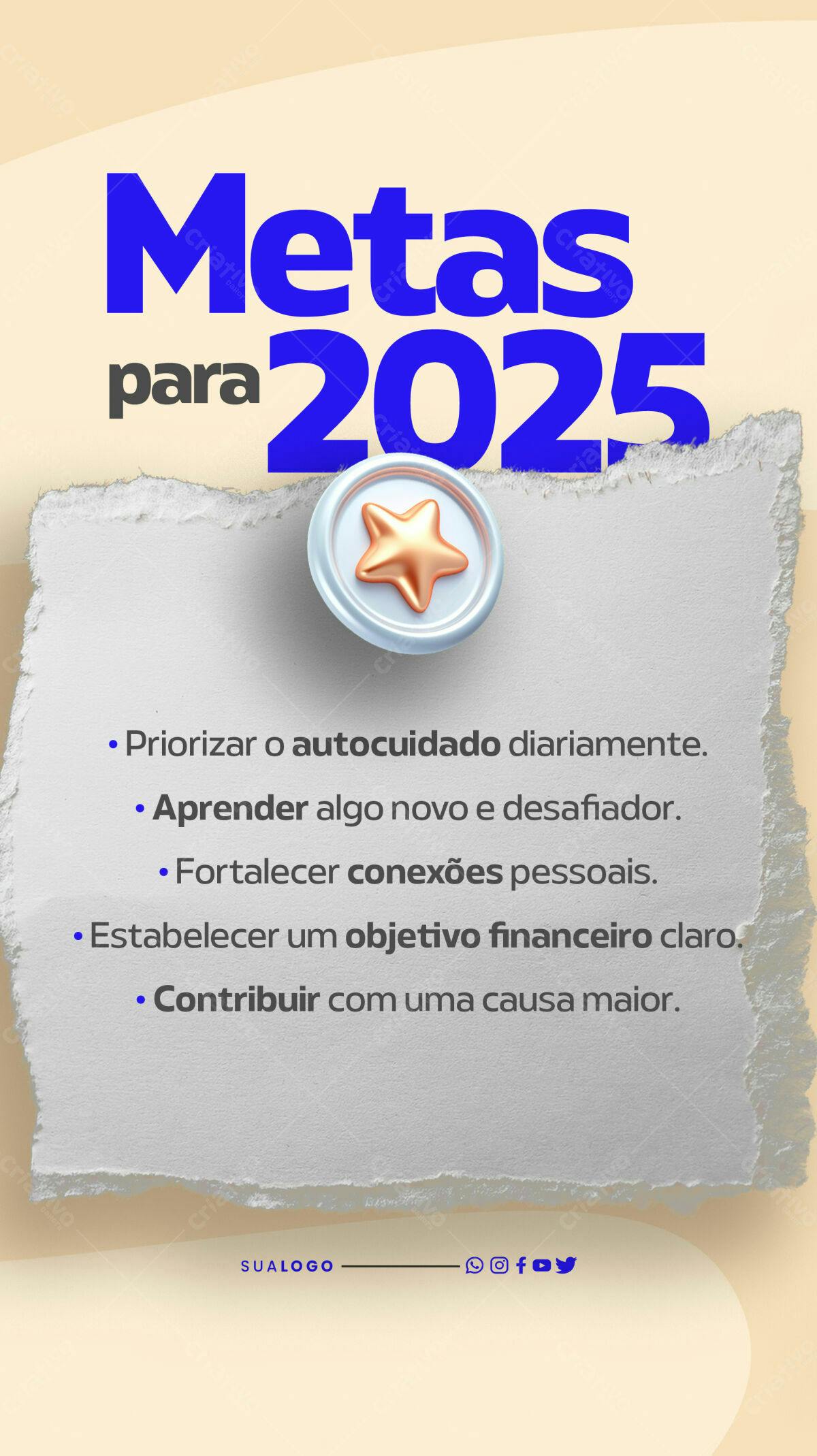 Post para Metas 2025 PSD Editável