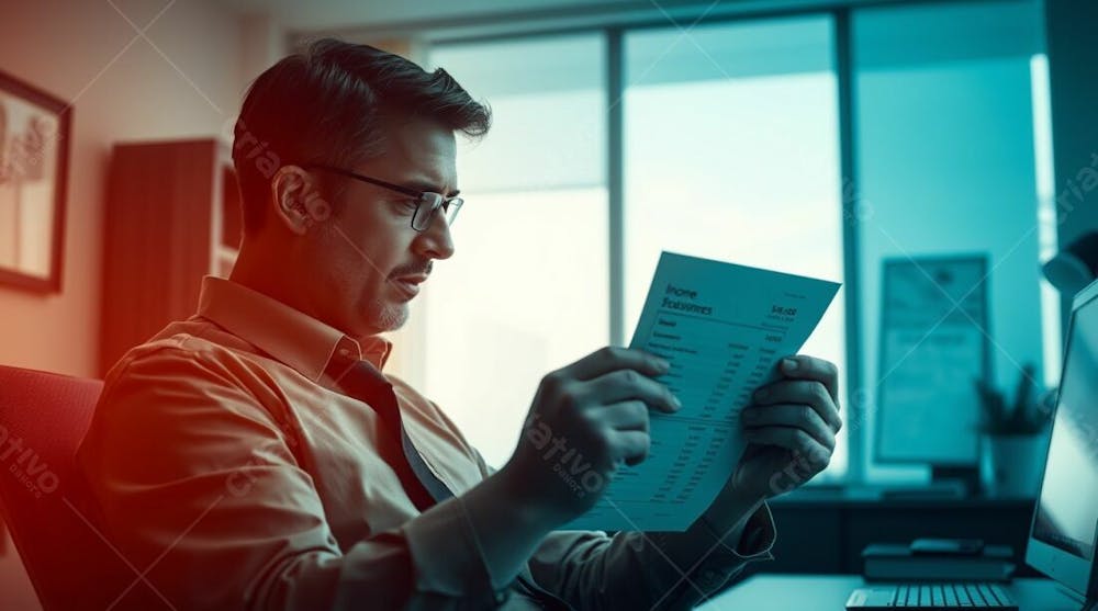 Imagem De Contador Empresário Contábil Ceo Em Seu Escritório Trabalhando