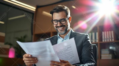 Imagem De Contador Empresário Contábil Ceo Em Seu Escritório Trabalhando