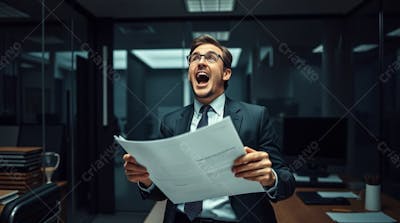 Imagem De Contador Empresário Contábil Ceo Em Seu Escritório Trabalhando