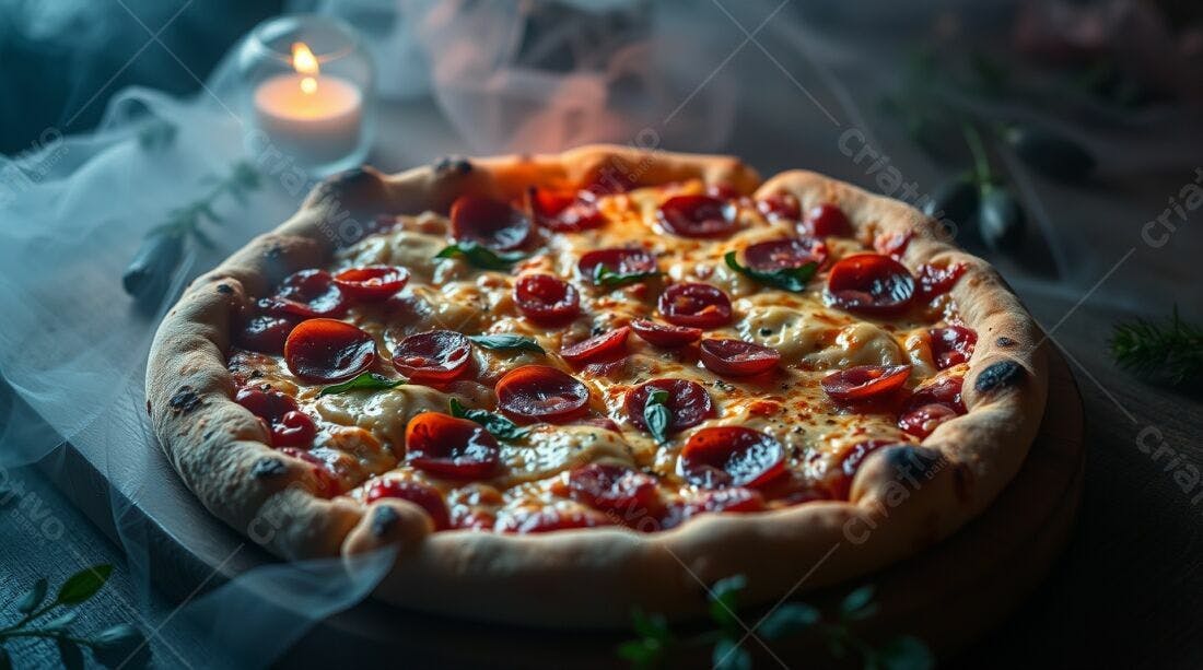 Pizza de Pepperoni quentinha e saborosa