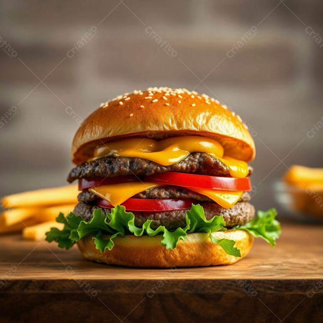 Hambúrguer Duplo com Queijo Derretido