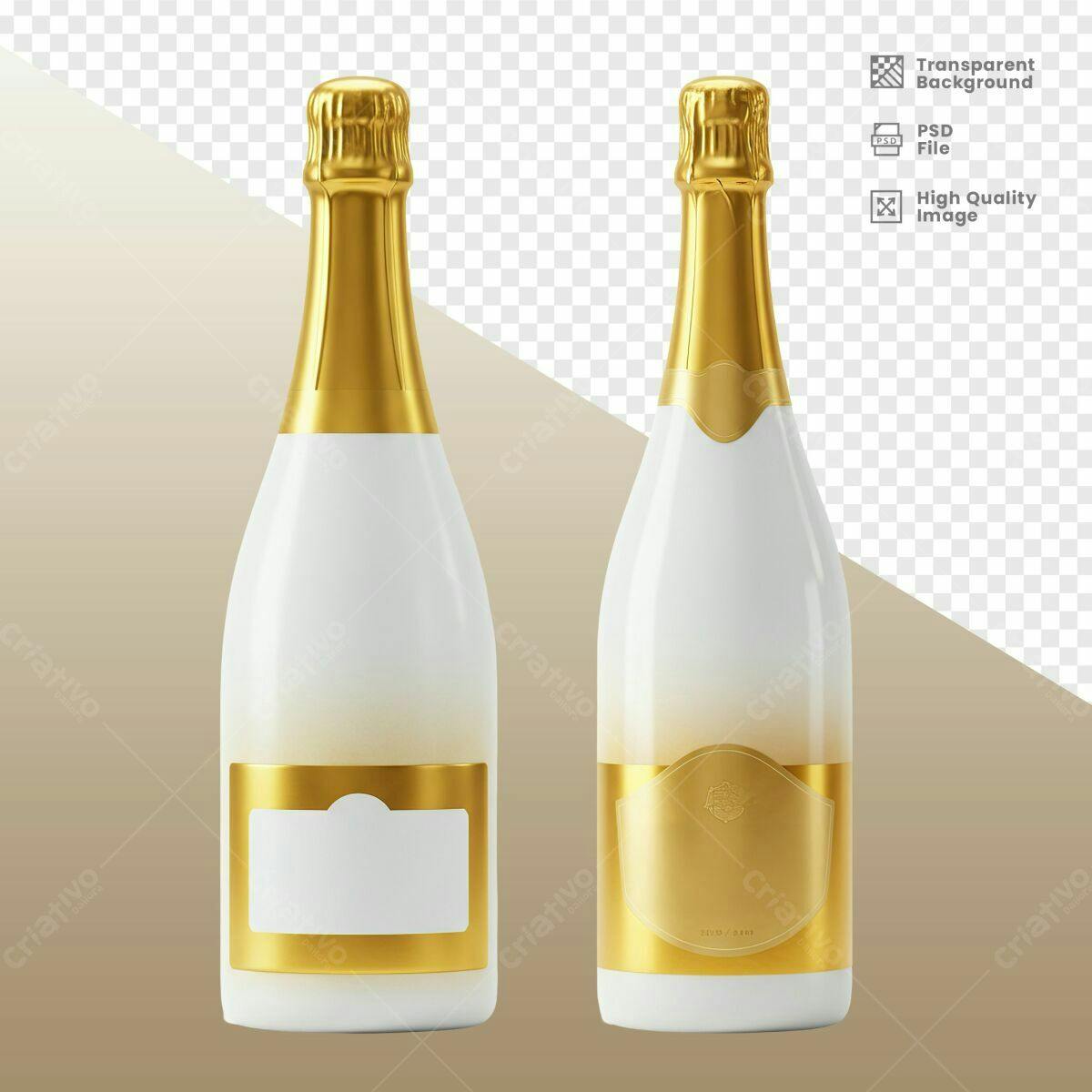 Modelo de Embalagem para Champanhe PSD Editável