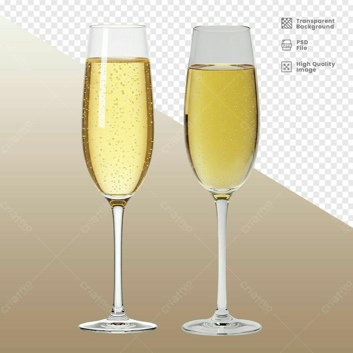 Imagens de Taças de Champanhe PSD Editável