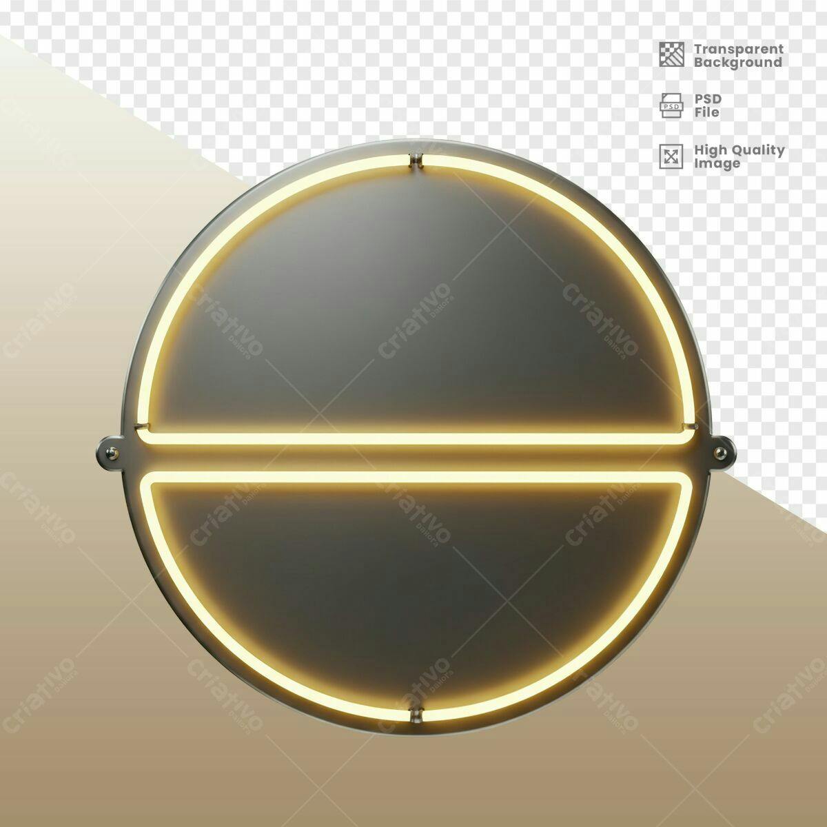 Moldura Circular com Iluminação Neon PSD Editável