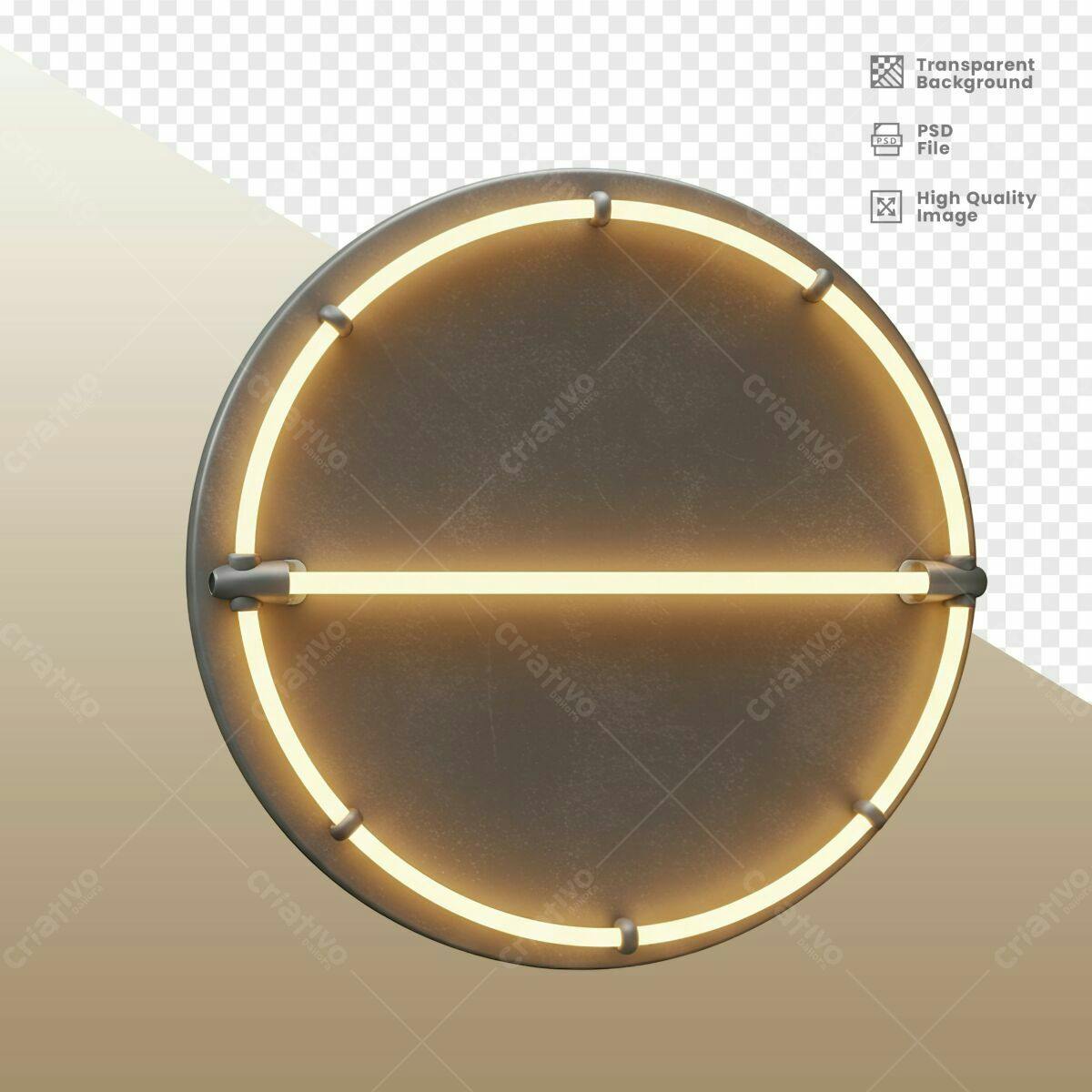 Placa de Neon Circular PSD Editável